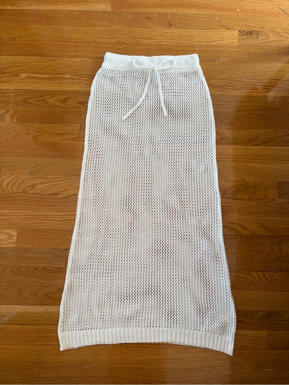 White Knit Maxi Skirt Cover Up